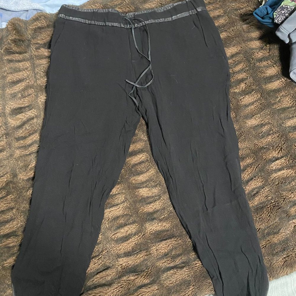 Helmut Lang leather band pants with zipper sides (size 2)